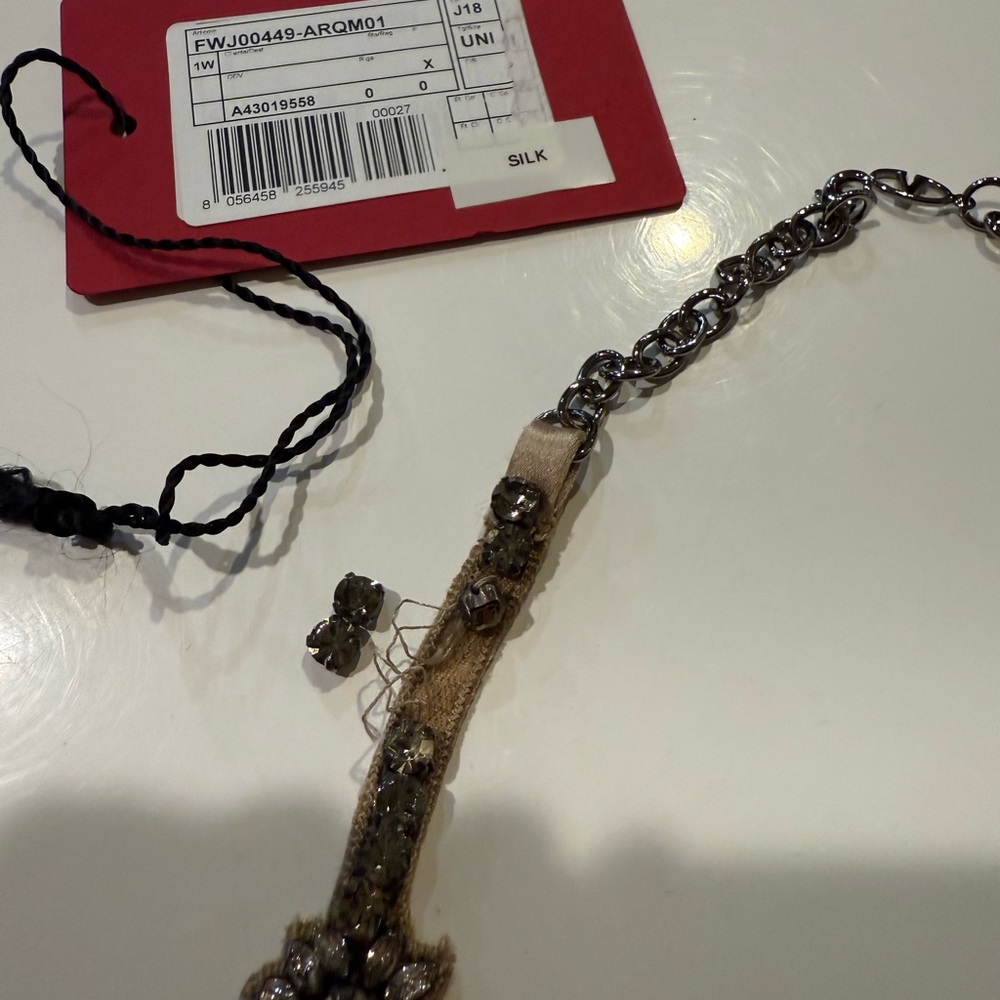 Valentino Elegant Silver Floral Necklace As Is - Picture 5 of 6